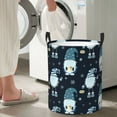 thumbnail image 5 of Fuzoiu Gnome and Snowflakes Print Circular Hamper,Laundry Basket with Handle,Collapsible Laundry,Dirty Clothes Storage Basket,for Bedroom Bathroom Dorm Living Room-Medium, 5 of 6