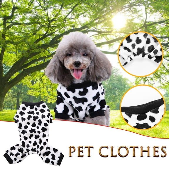Pet Raincoat for Dogs - Stylish Winter Clothing - Adorable Cow Print Pajamas for - Rain Gear for Your Furry