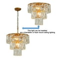 thumbnail image 3 of 18'' 4-Light Mid-Century Modern Glam Antique Gold Crystal Tiered Flush Mount Luxury Ceiling light For Foyer and Entryway, 3 of 5