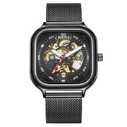 Chenxi Brand Top Mechanical Wristwatch Square Mesh Band Black Automatic Watch Waterproof Business Design For Man Clock - Mechanical Wristwatches