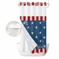 thumbnail image 2 of 4th of July No Hook Shower Curtain Waterproof, Bathroom Curtains with Snap in Liners and See Through Top Window, Retro Wood Patriot Independence Day Hotel Style Bathtub Curtains Shower 36"Wx78"L, 2 of 8