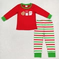 thumbnail image 2 of Venta al por mayor, traje de pastel de Papá Noel de Navidad para bebés, conjunto de bordado para niños, pantalones a rayas de manga larga, ropa de dormir para niños, pijamas para niños pequeños, 2 of 2