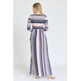 thumbnail image 5 of Pink & Charcoal Stripe 3/4 Sleeve Maxi Dress | S-3X, 5 of 10