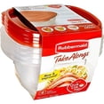 thumbnail image 1 of rubbermaid 071691423140 takealongs deep square food storage containers, 5.2 cups, 4 pack, tint chili red, 1 of 2