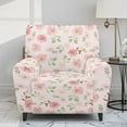 thumbnail image 2 of Renewold Rose Floral Pink Sofa Recliner Cover Soft Breathable Cover for Recliner Chair 4 Pieces Non-Slip Lazy Boy Chair Slipcover with Elastic Straps and Side Pocket, 2 of 8