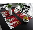 thumbnail image 3 of JOOCAR Christmas Placemats, Red Christmas Snowman Christmas Tree Under Snow Snowflakes Christmas Placemats for Home Dining Table Festive Decoration Rectangular Placemats Set of 6, 3 of 5