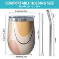 thumbnail image 5 of 12oz Stemless Wine Tumblers Orange Boho Abstract and Plant Pattern Vacuum Insulated Stainless Steel Travel Tumbler Cups Mug with Lid and Straw for Champaign,Cocktail,Beer with Cleaning Brush, 5 of 5