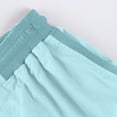 thumbnail image 4 of Difdany Bermuda Shorts For Women Cargo Shorts Knee Length 6 Pockets Elastic Waist Long Shorts For Summer Casual Light Blue S, 4 of 5