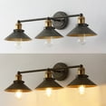 thumbnail image 6 of JONATHAN Y July 26.5" 3-Light Industrial Farmhouse Metal Vanity Light, Rustic Dark Gray/Brass Gold, 6 of 7