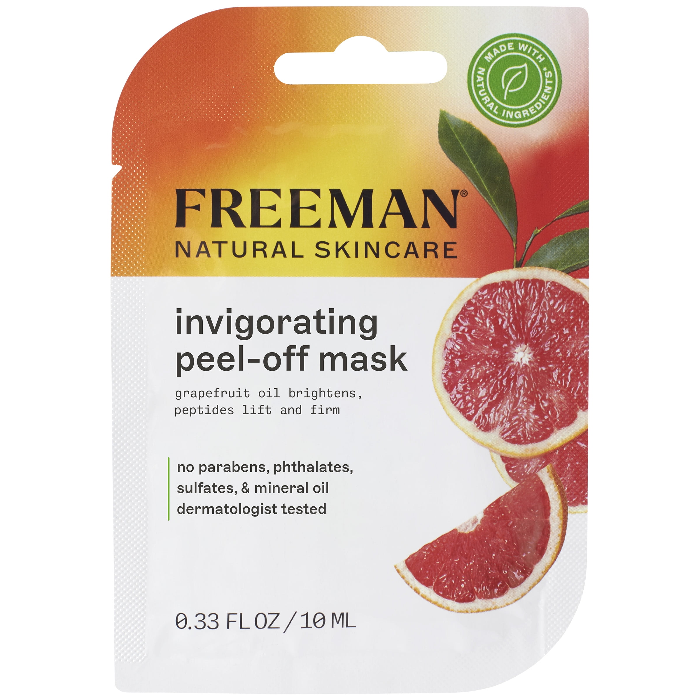 Freeman Natural Skincare Invigorating Grapefruit & Peptides Peel-off Facial Mask