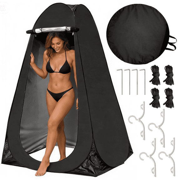 Outdoor Pop Up Changing Tent, Portable Bathroom Toilet Tent Privacy Tent with Portable Bag for Camping, Beach, Hiking, Travelling