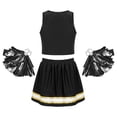 thumbnail image 3 of Xnihocha Costume de Cheerleading pour Filles, Uniforme de Chef de Cheerleading, Ensemble de Fête avec Jupe Plissée et Pompons Noir 14, 3 of 6
