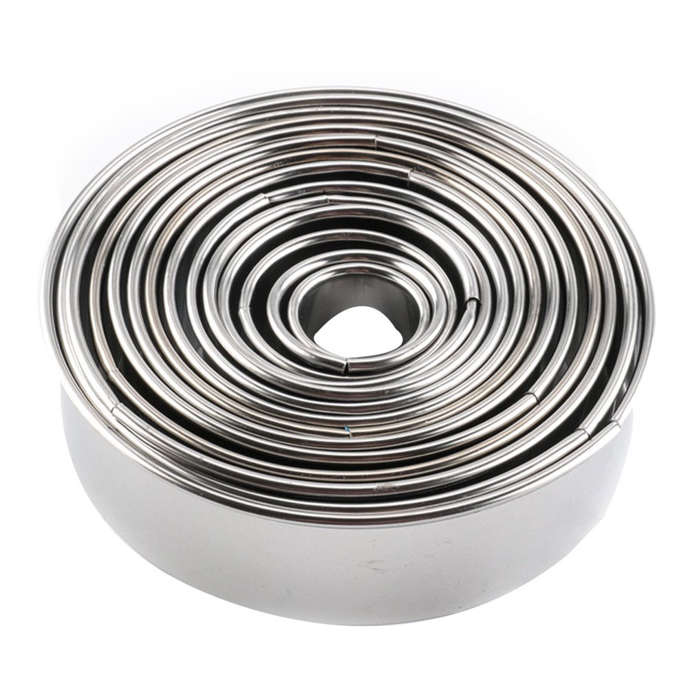 14pcs 430 Stainless Steel Cake Mousse Molds Set Round Form Small Baking