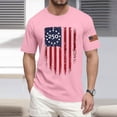 thumbnail image 2 of Hogleaql American Flag Shirts Men: Crew Neck 4th Of July Patriotic Tee Top Short Sleeve USA Independence Day Graphic for Men Trendy T-Shirts Pink 3XL, 2 of 4