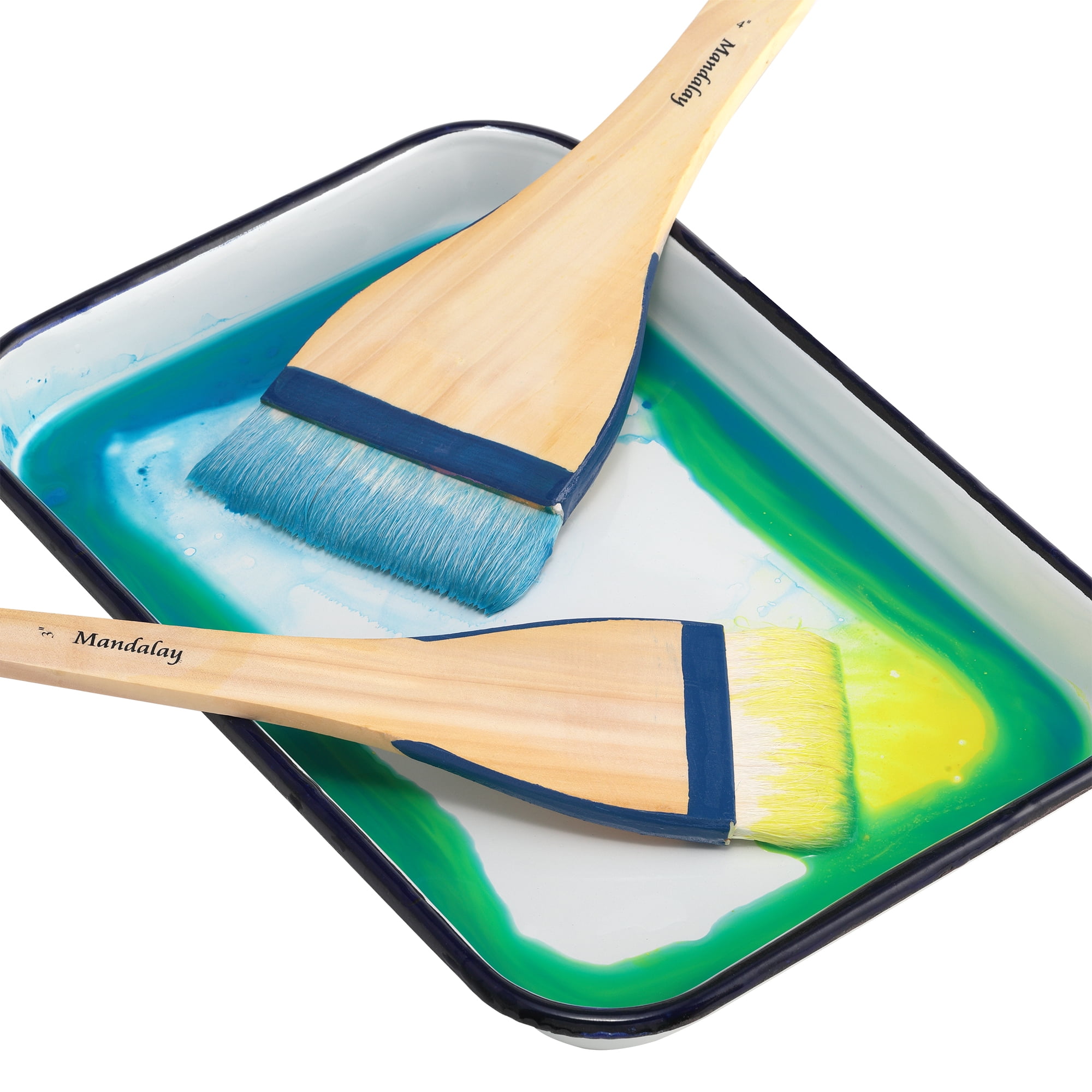 Creative Mark Mandalay Professional Goat Hair Hake Brush - 2" Wide Paint Brush with Paddle Handle for Professional Artists - Soft Natural Bristles Ideal for Sumi-e and Color Washes