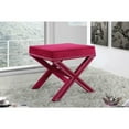 thumbnail image 5 of Meridian Furniture Nixon Contemporary Velvet Ottoman/Bench in Pink, 5 of 5