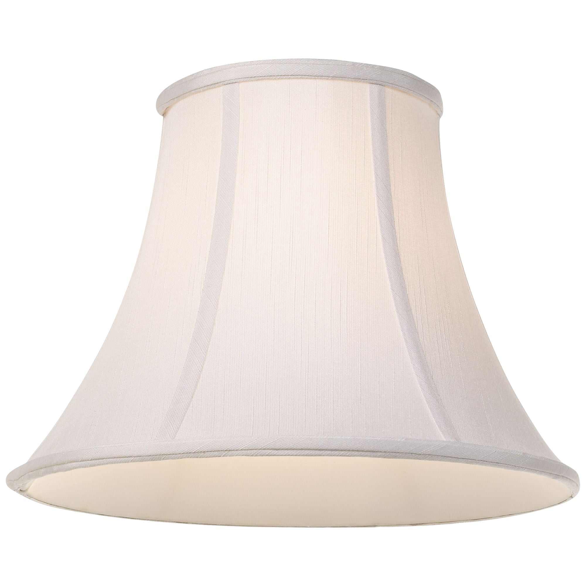 Imperial Shade White Medium Bell Lamp Shade 7" Top x 14" Bottom x 11" Slant x 10.5" High (Spider) Replacement with Harp and Finial