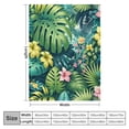 thumbnail image 4 of JRXY Hibiscus Flowers Summer Colorful Hawaiian Tropical Plants Palm Leaf Flannel Fleece Blanket White, 4 of 6