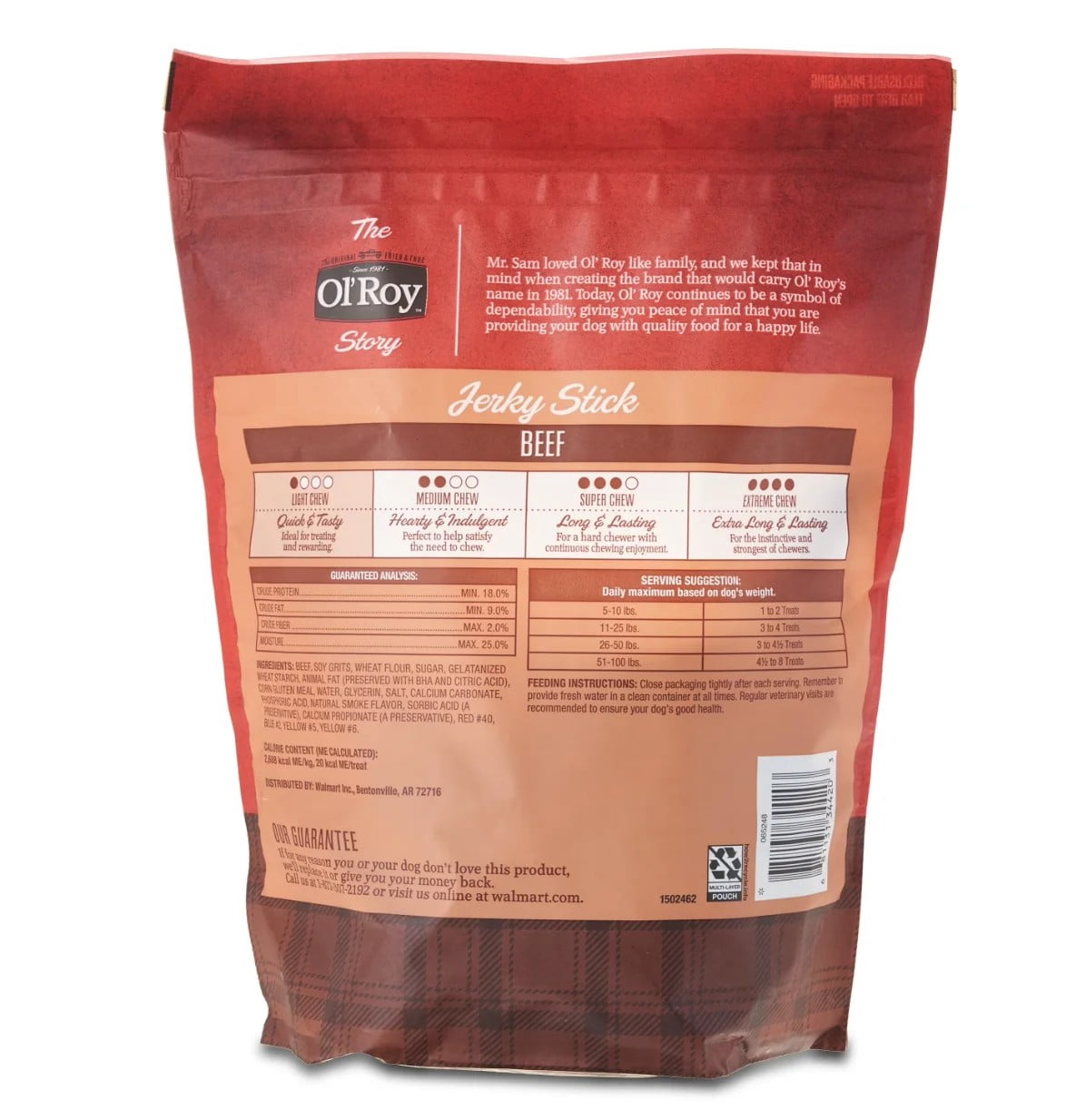 (2 pack) Ol' Roy Jerky Sticks, Beef, 25 oz