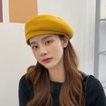 thumbnail image 3 of French Wool Beret Hat for Women-Solid Color Classic Slouchy Knit Beanie Winter Warm Artist Painter Hat, 3 of 5