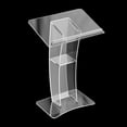 thumbnail image 3 of Acrylic Clear Podium Plexi-glass Pulpit School Conference Church Curve Lectern for Schools, Conferences, 3 of 20