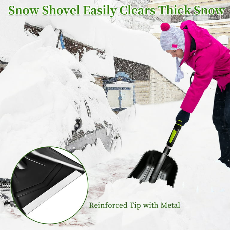 Car Snow Shovel and Brush Kit, SEAAES 4 in 1 Ice Scraper with Snow Brush  for Car Windshield, Telescopic Handle, Detachable Snow Broom for Car Auto  SUV Truck Windshield Vehicle Windows 