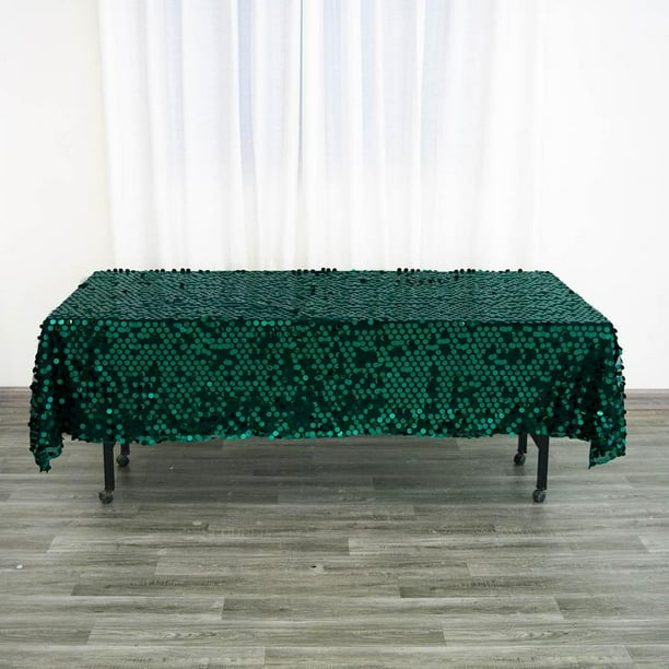 Efavormart 60"x102" Big Payette Hunter Emerald Green Sequin Rectangle ...