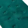 thumbnail image 5 of Modern Square Ottoman, Velvet Upholstered Chair with Button Tufted Cushion Seat and Metal Frame, Padded Bench Chair Leisure Footstool for Living Room Bedroom, Green, 5 of 7