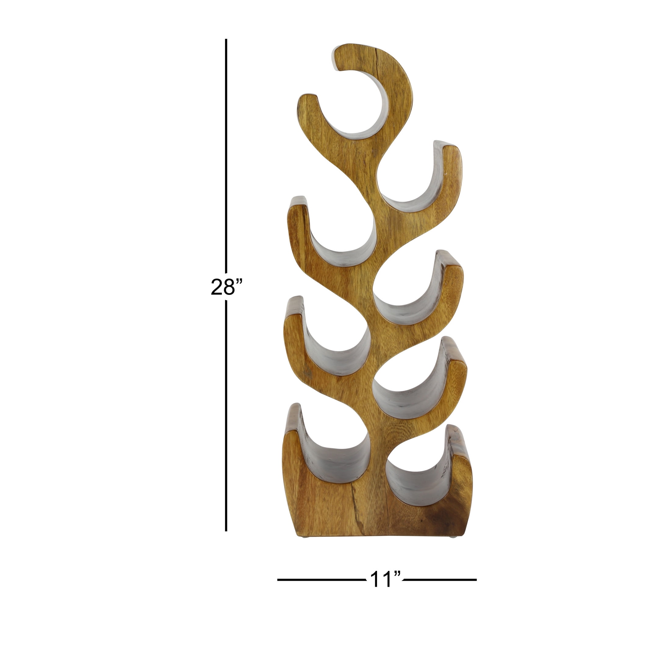 8- Bottle Brown Tree Curved Shaped Wine RackDecMode 11" x 28" Brown Wood Curved Shaped 8 Bottle Tree Wine Rack, 1-Piece