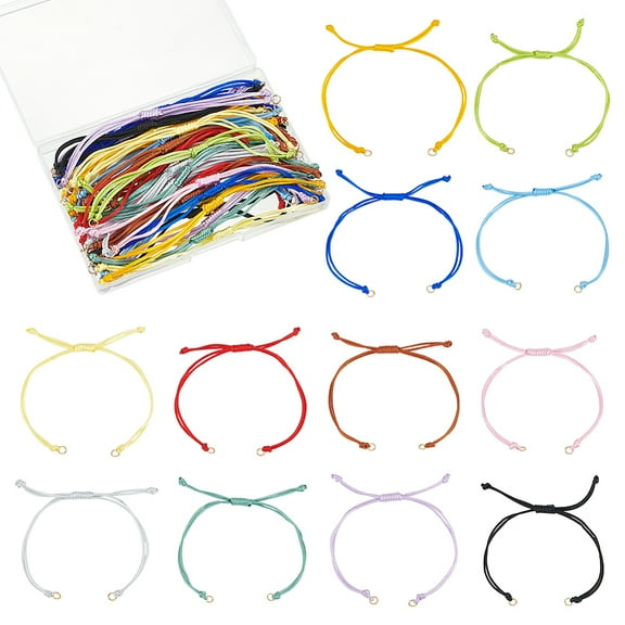 36Pcs 12 Colors Nylon Cord Bracelets Making Mixed Color 5-1/8 inch(13cm) 3pcs/color