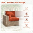 thumbnail image 3 of Pakunoda Outdoor Cushions Replacement, 8 Piece Sectional Cushion Fits 3-Seat, 4” Foam Deep Seat, for Patio Rattan Wicker Replacement Cushion, Liner&Cover, Orange, 3 of 6