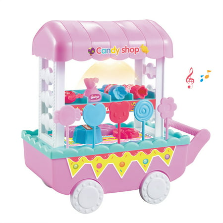 Ice Cream Candy Trolley Carts Pretend Play Set for Baby Kids with Music Light Best Gift for Boys and (Best Ice Cream For Toddlers)