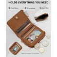 thumbnail image 3 of Small Wallets Woman RFID Bifold Wallet Women Slim Card Wallets for Women with Zipper Coin Pocket, 2 Id Windows (Blue), 3 of 7
