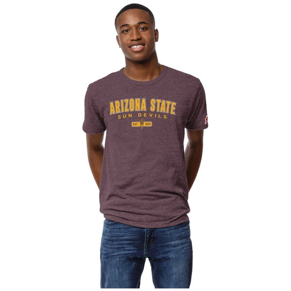 Men's League Collegiate Wear Heather Maroon Arizona State Sun Devils Victory Falls Tri-Blend T-Shirt