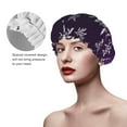 thumbnail image 4 of Kdxio Snowflake Gradient Purple Print Shower Cap for Women,Elastic and Reusable,Double Waterproof Layers Bathing Hat, 4 of 9