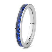 Coastal Jewelry Blue Cubic Zirconia Eternity Stainless Steel Ring