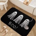 thumbnail image 3 of 1pc Three Ghosts and Boo Absorbent Non-Slip Bathroom Thickened Flannel Rug Decor,Soft,Quick Drying,Suitable For Indoor/outdoor Use,Bathrooms,Bedrooms,Kitchens,Terrace,Laundry Rooms,16"x24", 3 of 9