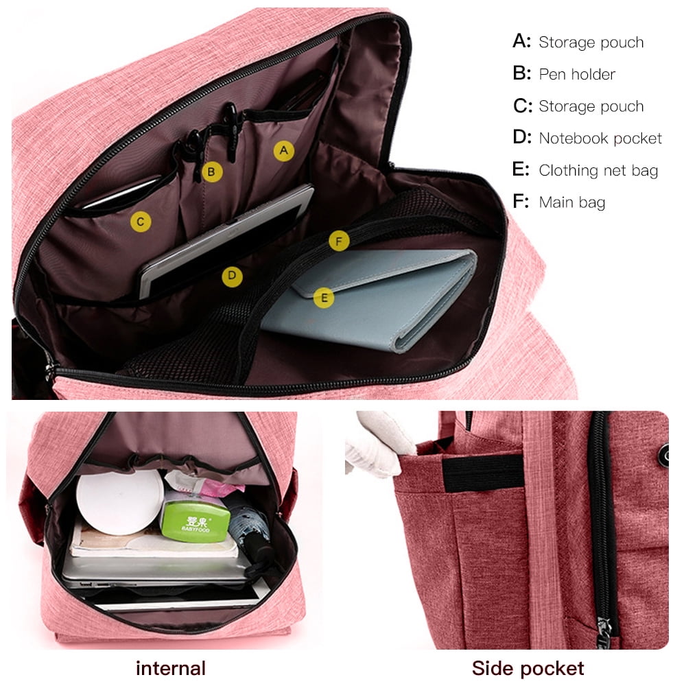 Baby Diaper Backpack Large Capacity Stroller Hanging Bag Portable Multifunction Organizer Storage Bag Mommy Bag for Outdoor Travel