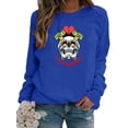 thumbnail image 1 of Oucaili Sudaderas con Estampado de Calavera para Mujer, Jersey de Manga Larga con Cuello Redondo, Tops Sueltos Informales, Camisa, 1 of 2