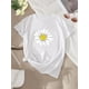 thumbnail image 2 of Plus Size Daisy Print Short Sleeve T-shirt, Women's Plus Slight Stretch Round Neck Casual Tee For Adult, Men, Women, Teen, Teenager, Adolescent, Youth, 2 of 5