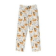 thumbnail image 6 of Uemuo Cute Dog Pattern Men's Wide Leg Palazzo Lounge Pants with Pockets Light Weight Loose Comfy Casual Pajama Pants-Small, 6 of 9