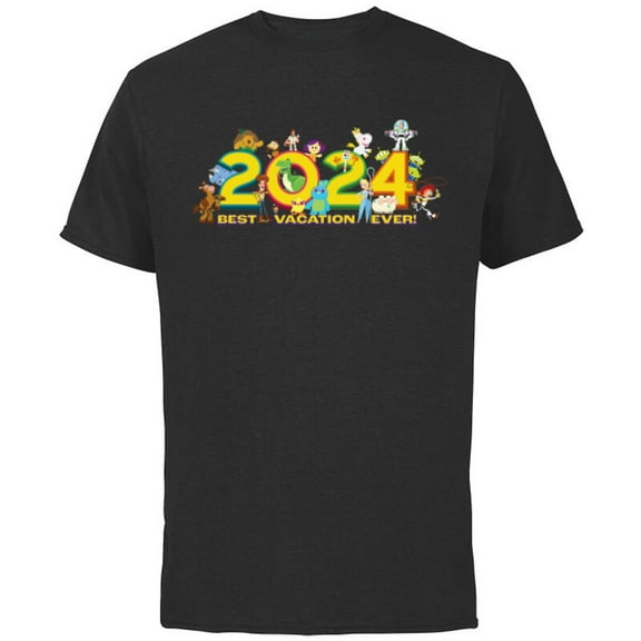Disney and Pixar’s Toy Story Trip Best Vacation Ever 2024 - Short Sleeve Cotton T-Shirt for Adults - Customized-Black