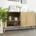 thumbnail image 5 of Yeulluey Storage Cabinet with 4 Doors, Kitchen Buffet Sideboard Cabinet,Wood Storage Organizer for Kitchen, Living Room, Dining Room, Natural Wood, 5 of 7