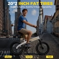 thumbnail image 3 of Skeri 20" Folding Electric Bicycle for Adults - 27MPH Max (Pedal-Assist), City Commuting, 48V Battery, 500W Peak, Aluminum Alloy Frame 49LBS, Adjustable Seat with LCD Display, 3 of 12