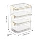 thumbnail image 3 of Contenedor refrigerador aislado de 2 niveles con H le, a prueba de fugas, apilable, organizador de refrigerador para camping, picnic, viajes, caja de almacenamiento de alimentos portátil con bolsa de, 3 of 9