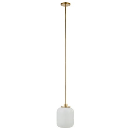 

Industrial Metal Pendant with White Milk Glass Shade