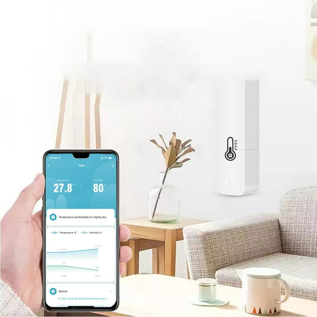 Smart Home Graffiti Temperature And Humidity WiFi Detector Temperature And Humidity Sensor Tuya Intelligent Linkage Temperature And Humidity Alarm