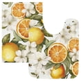 thumbnail image 7 of Yayeee Bath Rugs for Bathroom Floor Set of 2 Non Slip Fluffy Soft Absorbent Mat, Oranges Watercolor, 7 of 7
