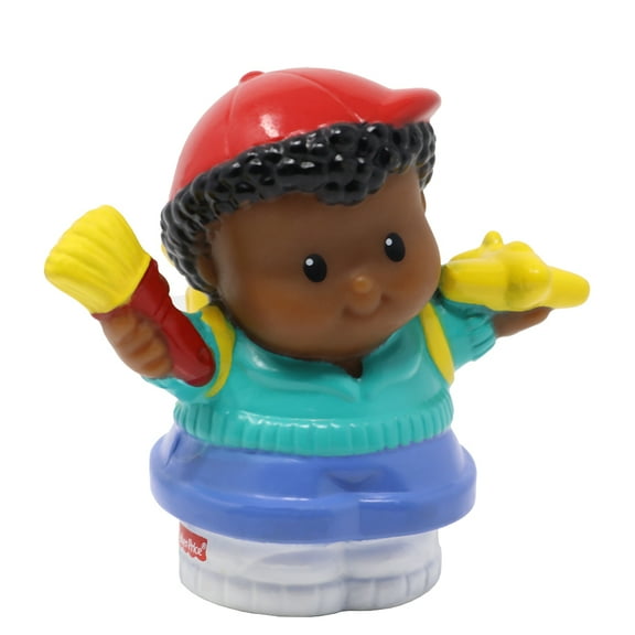 Replacement Part for Collectible Fisher-Price Little People School Bus Dollhouse Playset 77873 - Replacement African-American Boy Michael Figure - Holding Airplane and Paintbrush