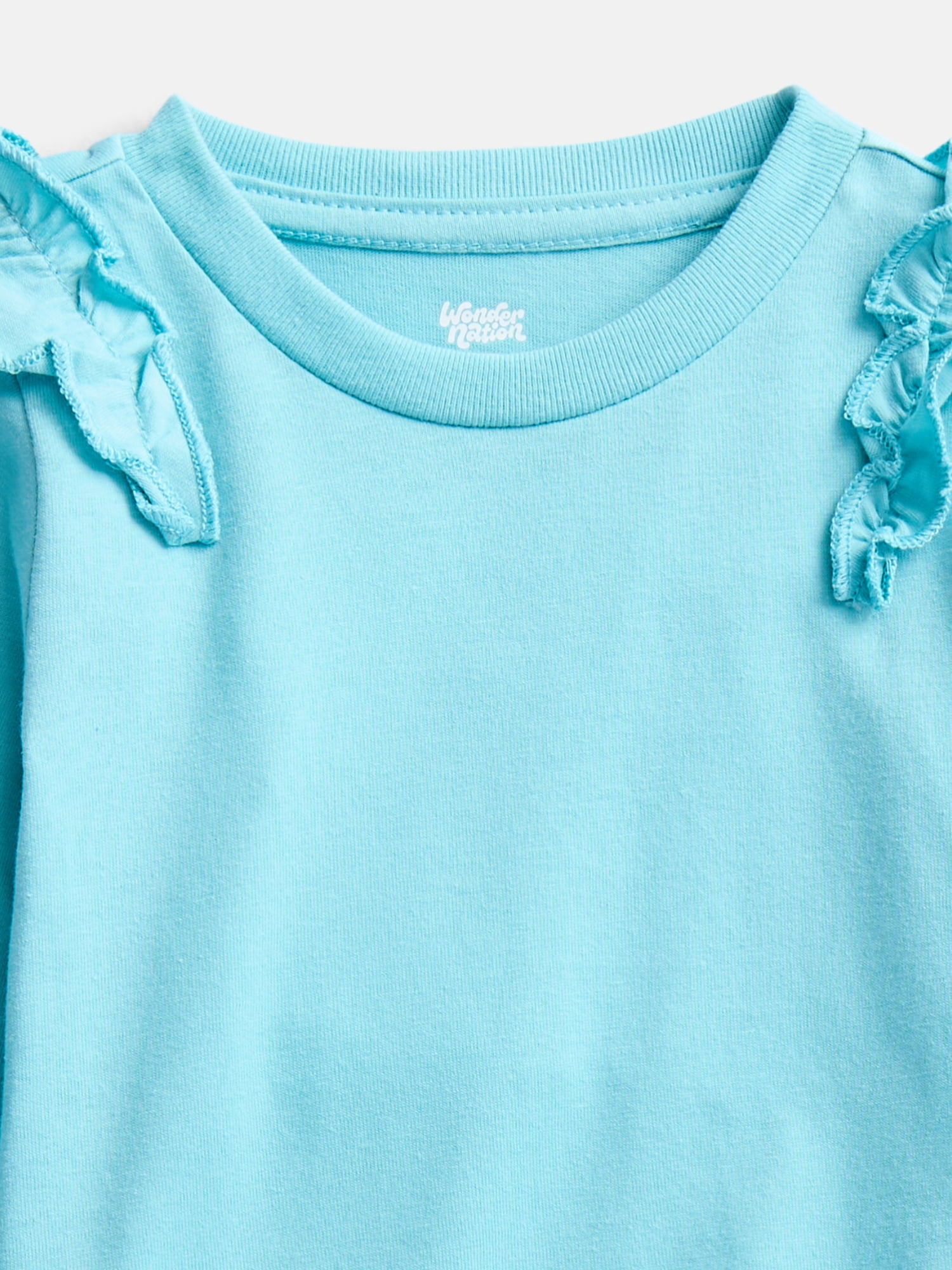 Wonder Nation Baby and Toddler Girls' Tee with Long Flutter Sleeves, Sizes 0M-5T